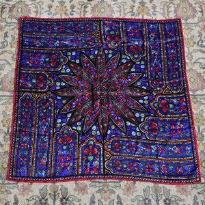 MFA Boston Silk Vintage Stained Glass Patterned Square Scarf